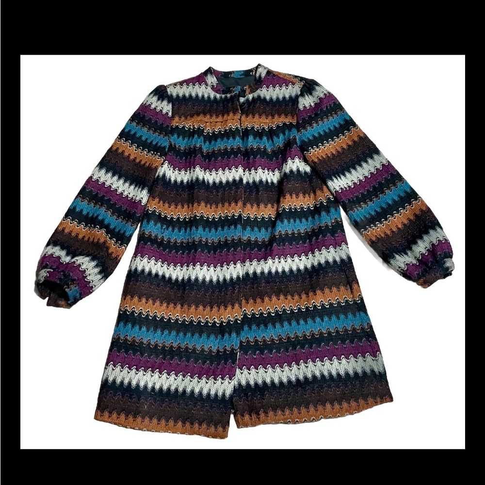 J. Crew Chevron Stripe Coat Size 4
